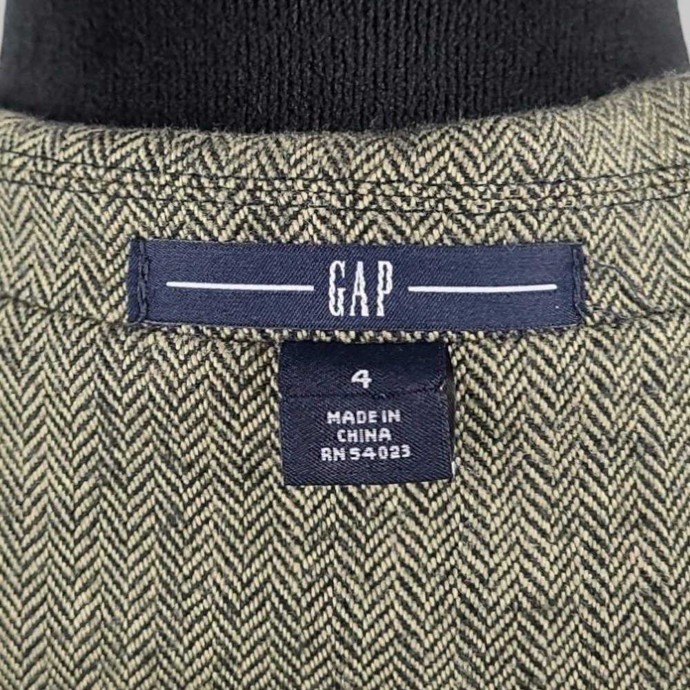 Gap Womens Blazer Herringbone Academia Blazer Jacket Brown Sz 4 - Picture 10 of 10